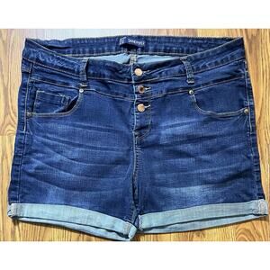 Womens Sandpiper Jean Denim Medium Wash Bermuda Shorts Size 22 Stretch